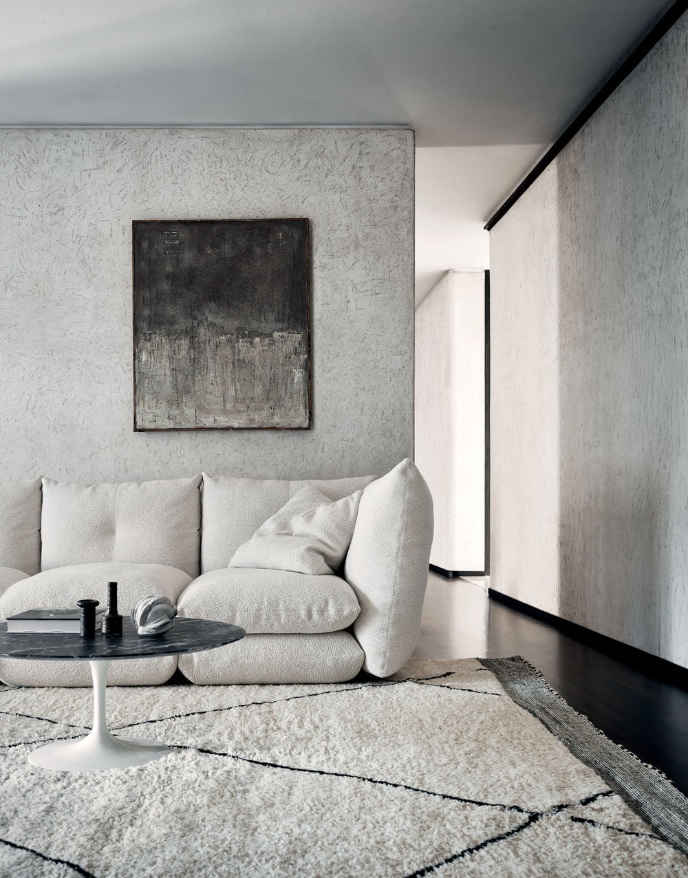 Sofá Perron Pillo da Knoll na QuartoSala 